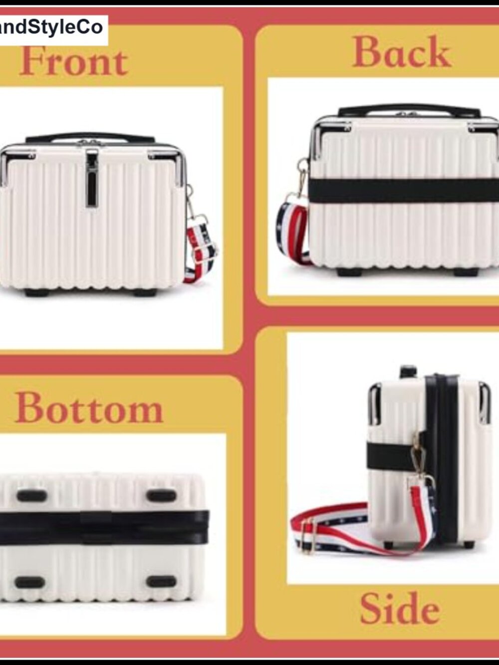 Hard Shell Mini Suitcase Makeup Case ABS Waterproof Travel Organizer with - Picture 5 of 5
